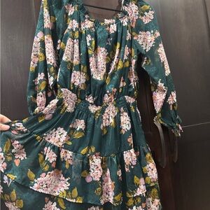 Floral Green and Pink Dress